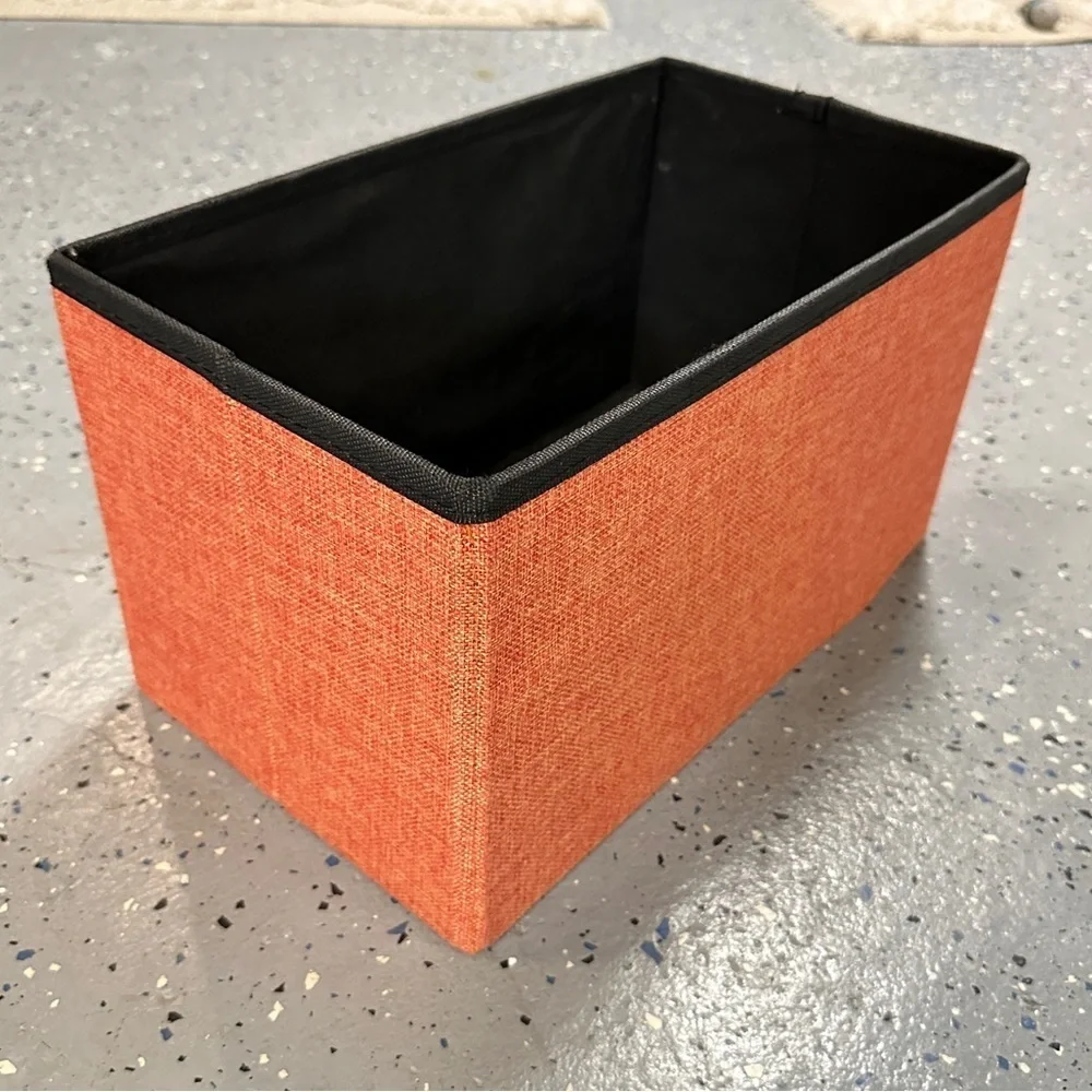 Woven Orange Storage Bin